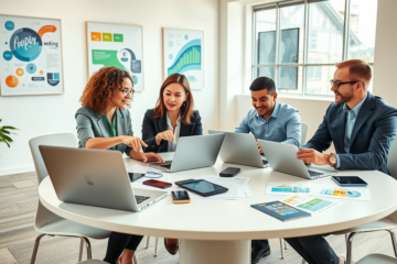 Illustration of digital tools streamlining online approval processes.