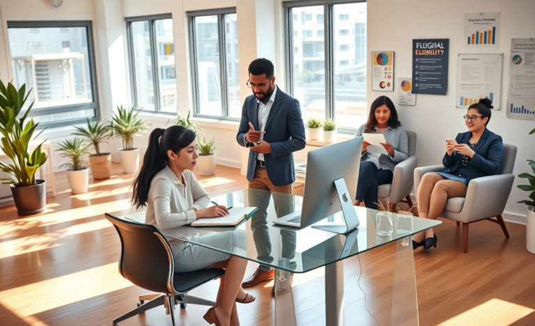 Visual representation of checking eligibility for benefits.