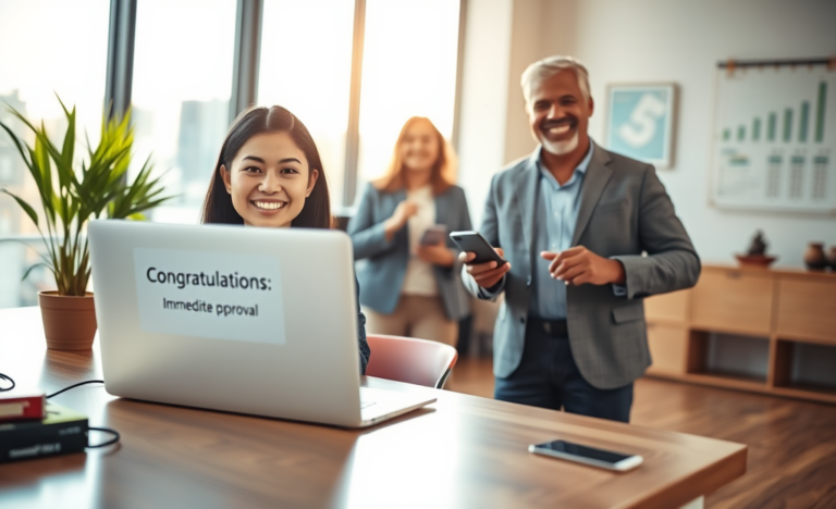 A visual representation of instant credit card approval process.