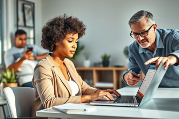 Illustration showing the process of applying for online loans.