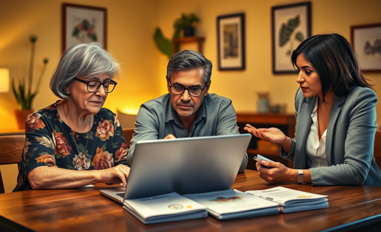An individual checking their eligibility for various benefits with a calculator and documents.