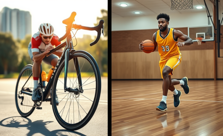 Illustration of Quick Release mechanisms in cycling and basketball.