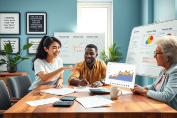 A graphic illustrating interest rates and savings strategies to improve financial literacy.