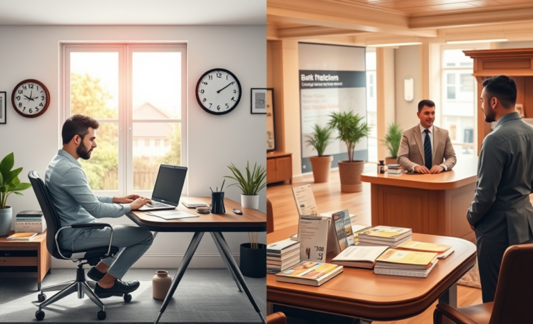 Comparison of online and traditional loans highlighting key differences such as application process and approval speed.