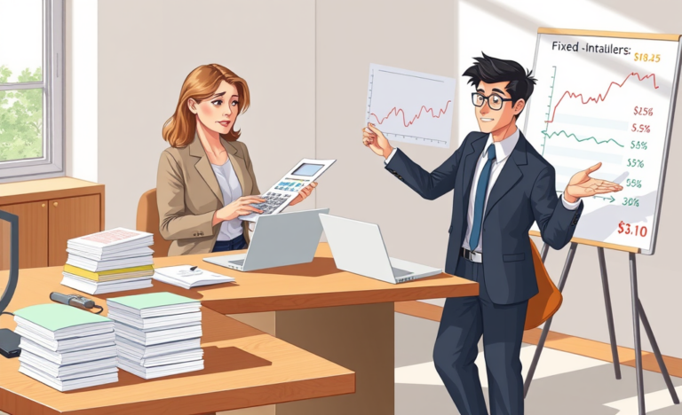 A visual representation comparing fixed and variable installment payment structures.